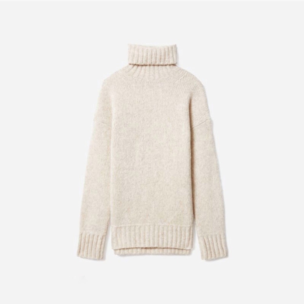 Everlane Cloud Turtleneck XXS in Heathered Ivory
